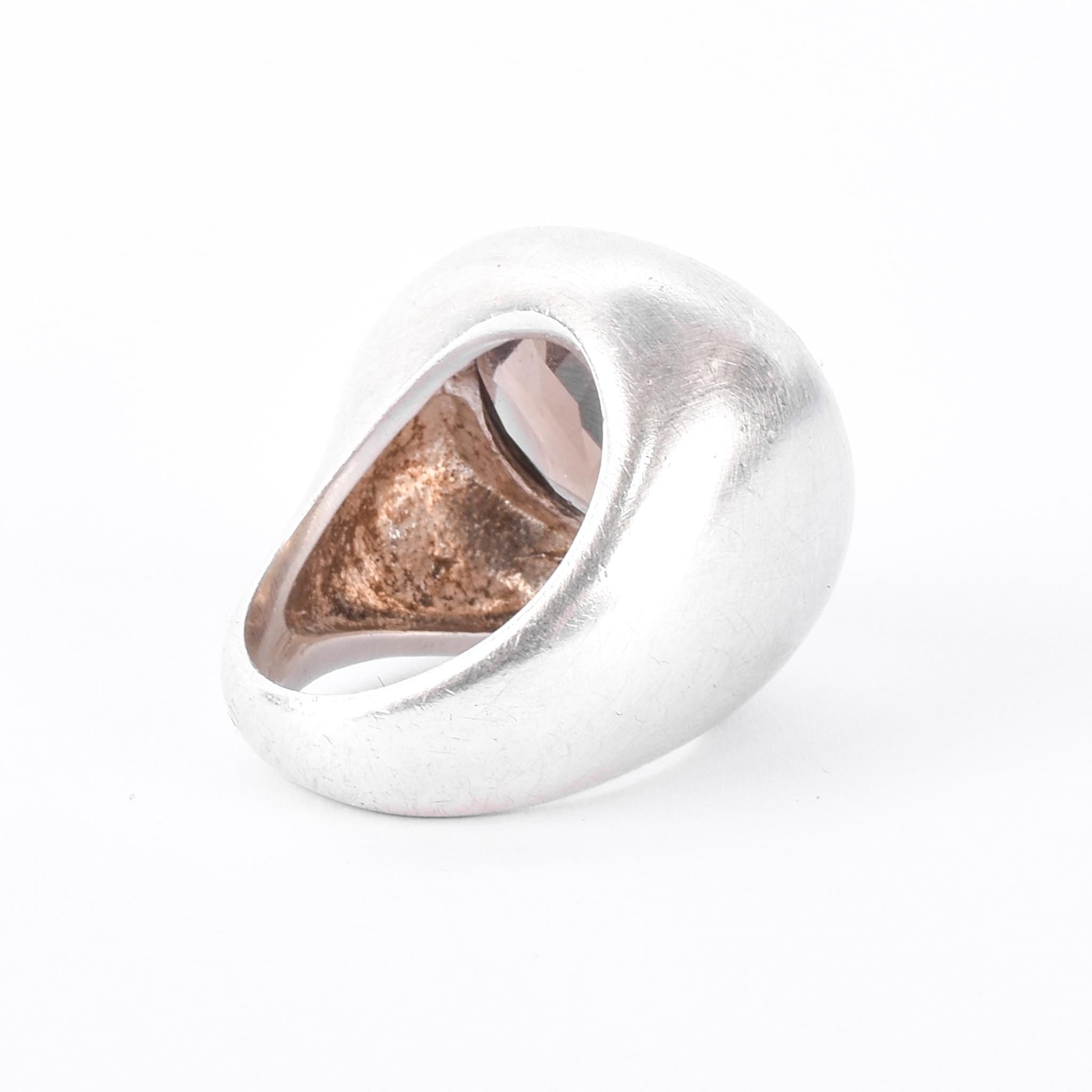 Emanuela Duca Designer Sterling Silver & Smokey Quartz Cocktail Ring