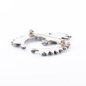 Sterling Silver Zuni Petit Point Turquoise Horseshoe Brooch
