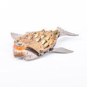 Signed Thomas Mann Sterling Silver & Bronze Fish Brooch