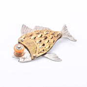 Signed Thomas Mann Sterling Silver & Bronze Fish Brooch
