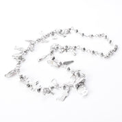 Vintage 925 Sterling Silver Mexican Milagros Charm Necklace, 31in
