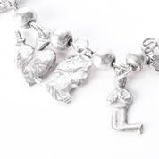 Vintage 925 Sterling Silver Mexican Milagros Charm Necklace, 31in