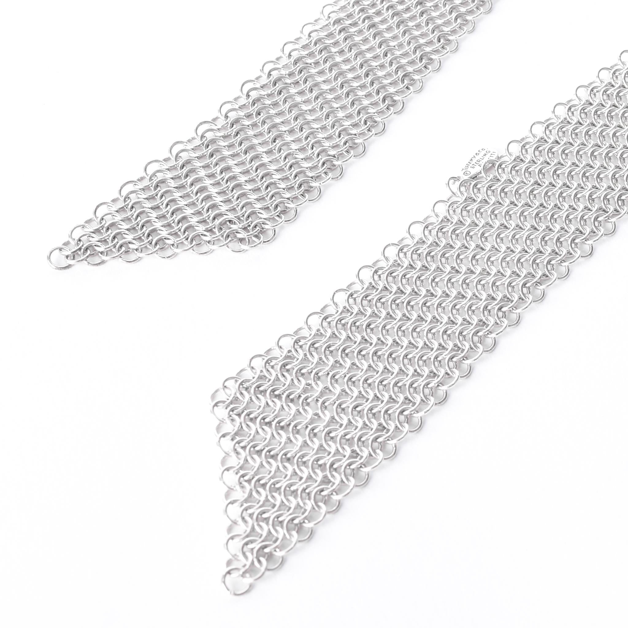 1997 Tiffany & Co. Elsa Peretti Sterling Silver Mesh Tie Scarf