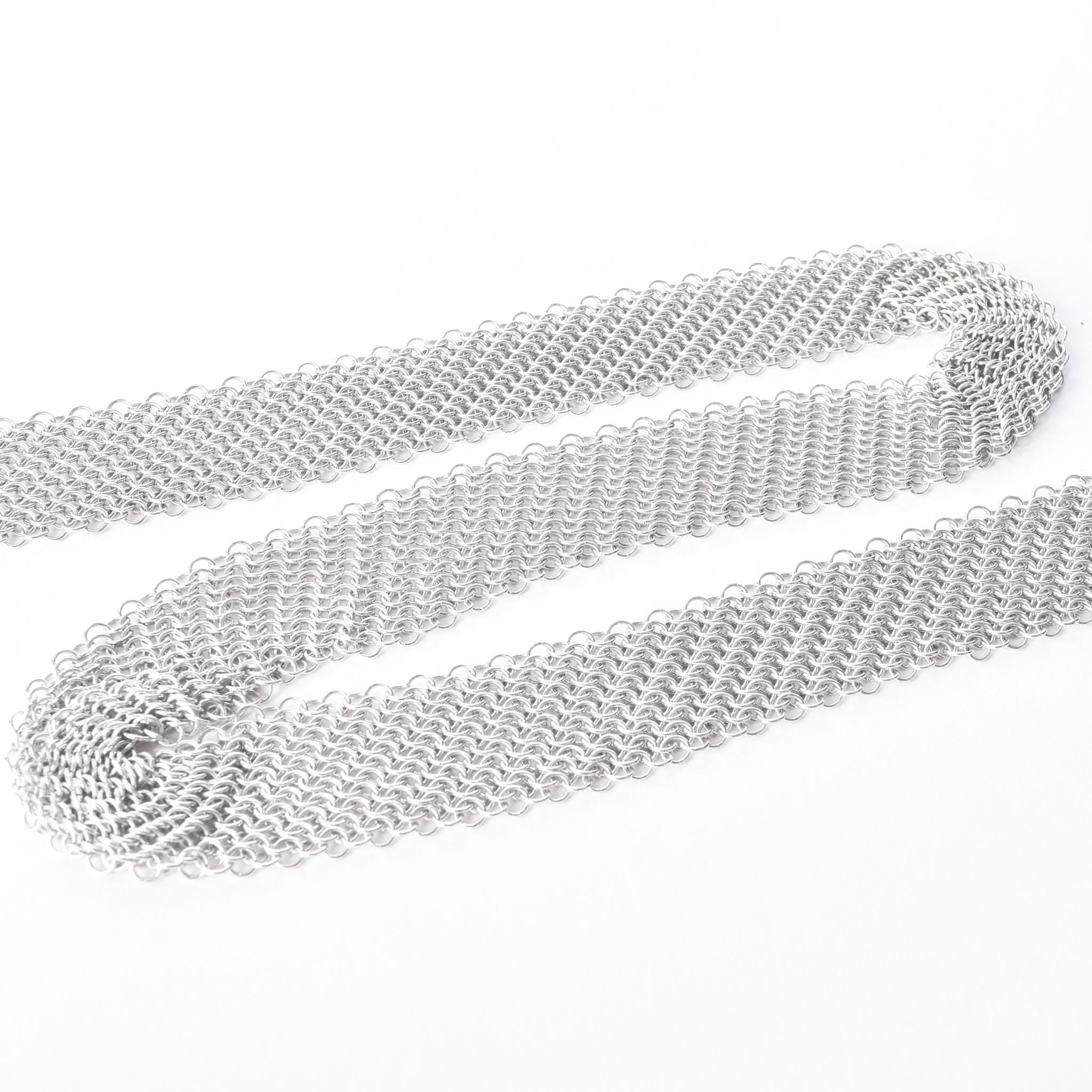 1997 Tiffany & Co. Elsa Peretti Sterling Silver Mesh Tie Scarf