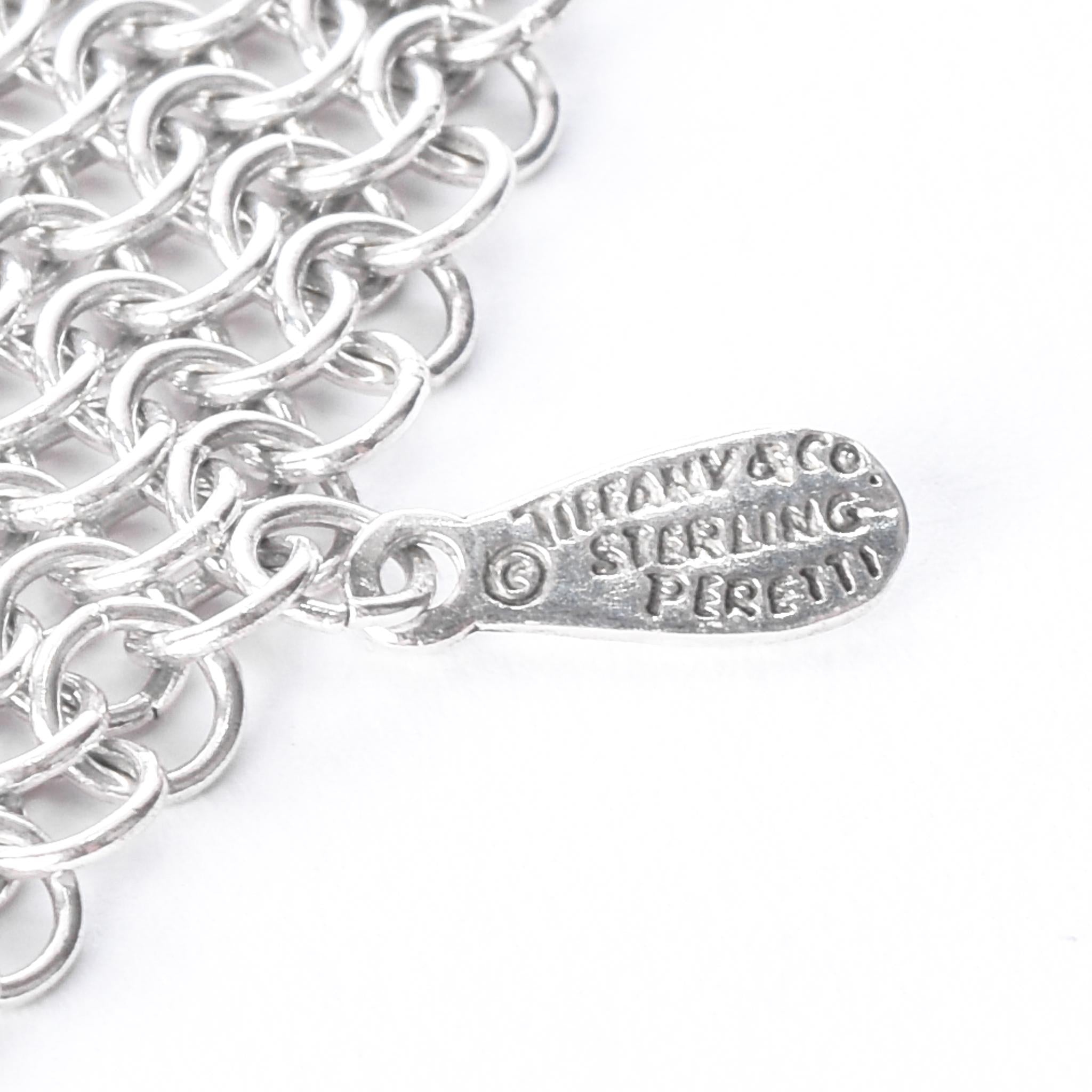 1997 Tiffany & Co. Elsa Peretti Sterling Silver Mesh Tie Scarf