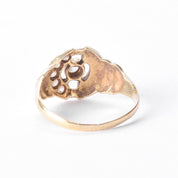 14K Gold and Cubic Zirconia Modernist Statement Ring