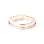 10K Gold Double Bar Square Band Ring