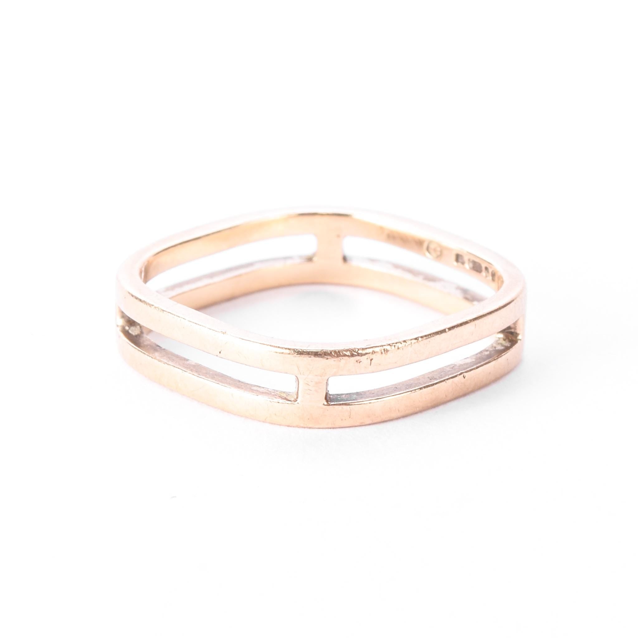 10K Gold Double Bar Square Band Ring