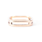 10K Gold Double Bar Square Band Ring