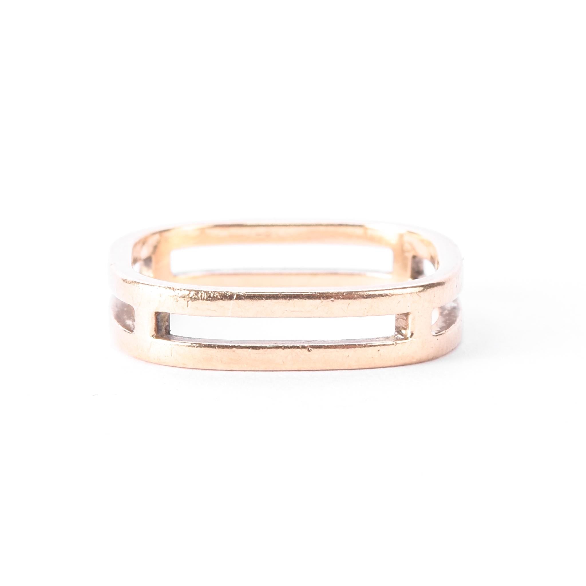 10K Gold Double Bar Square Band Ring