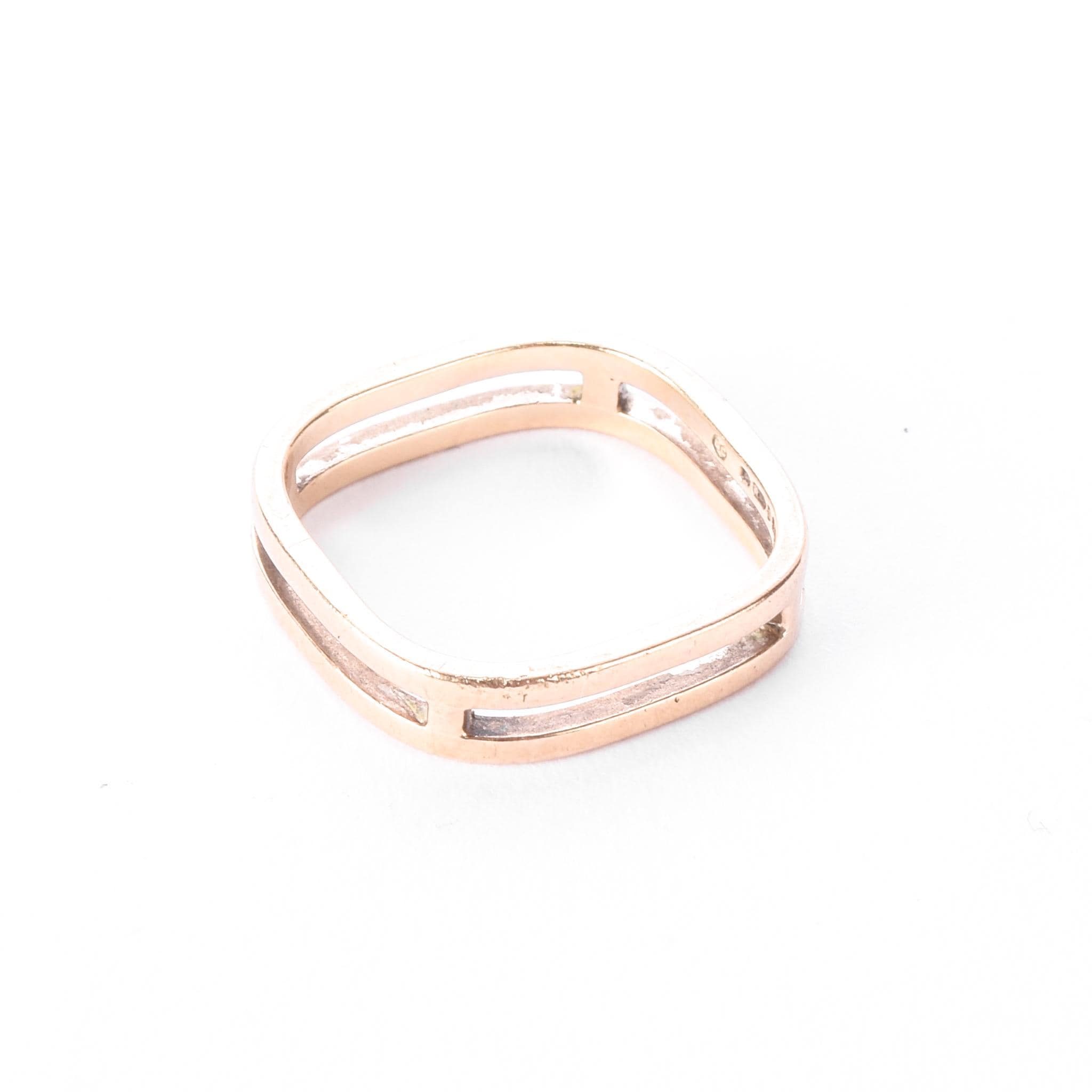 10K Gold Double Bar Square Band Ring