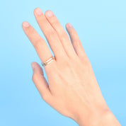 10K Gold Double Bar Square Band Ring