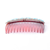 Zuni Sterling Silver and Turquoise Petit Point Hair Comb Barette