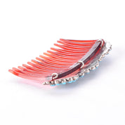 Zuni Sterling Silver and Turquoise Petit Point Hair Comb Barette
