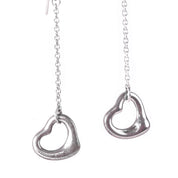 Tiffany & Co. Elsa Peretti Sterling Silver Open Heart Drop Earrings