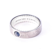 David Yurman Titanium and Sterling Silver Men's Streamline Band with Sapphire
