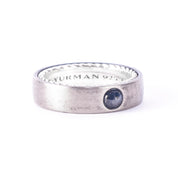 David Yurman Titanium and Sterling Silver Men's Streamline Band with Sapphire