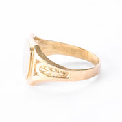 10K Gold Blank Square Face Engraved Band Signet Ring