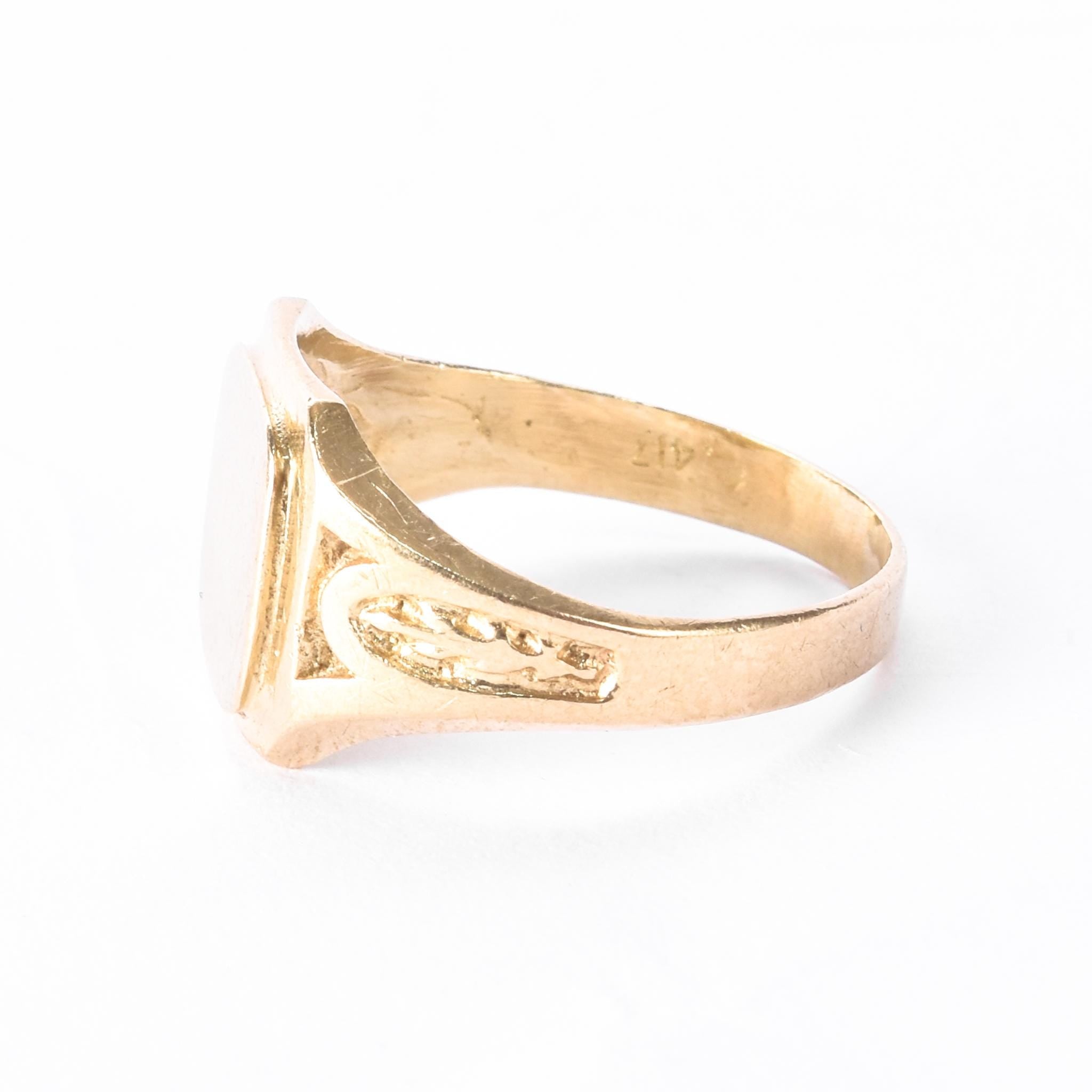 10K Gold Blank Square Face Engraved Band Signet Ring