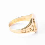 10K Gold Blank Square Face Engraved Band Signet Ring