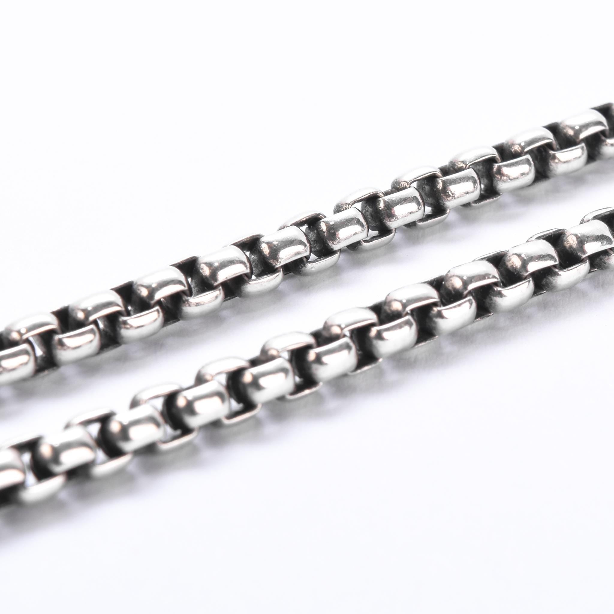 David Yurman Sterling Silver & 14K Gold Box Chain Necklace