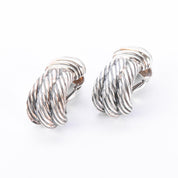 David Yurman Sterling Silver & 14K Gold Cable Collection Clip-On Earrings