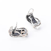 David Yurman Sterling Silver & 14K Gold Cable Collection Clip-On Earrings
