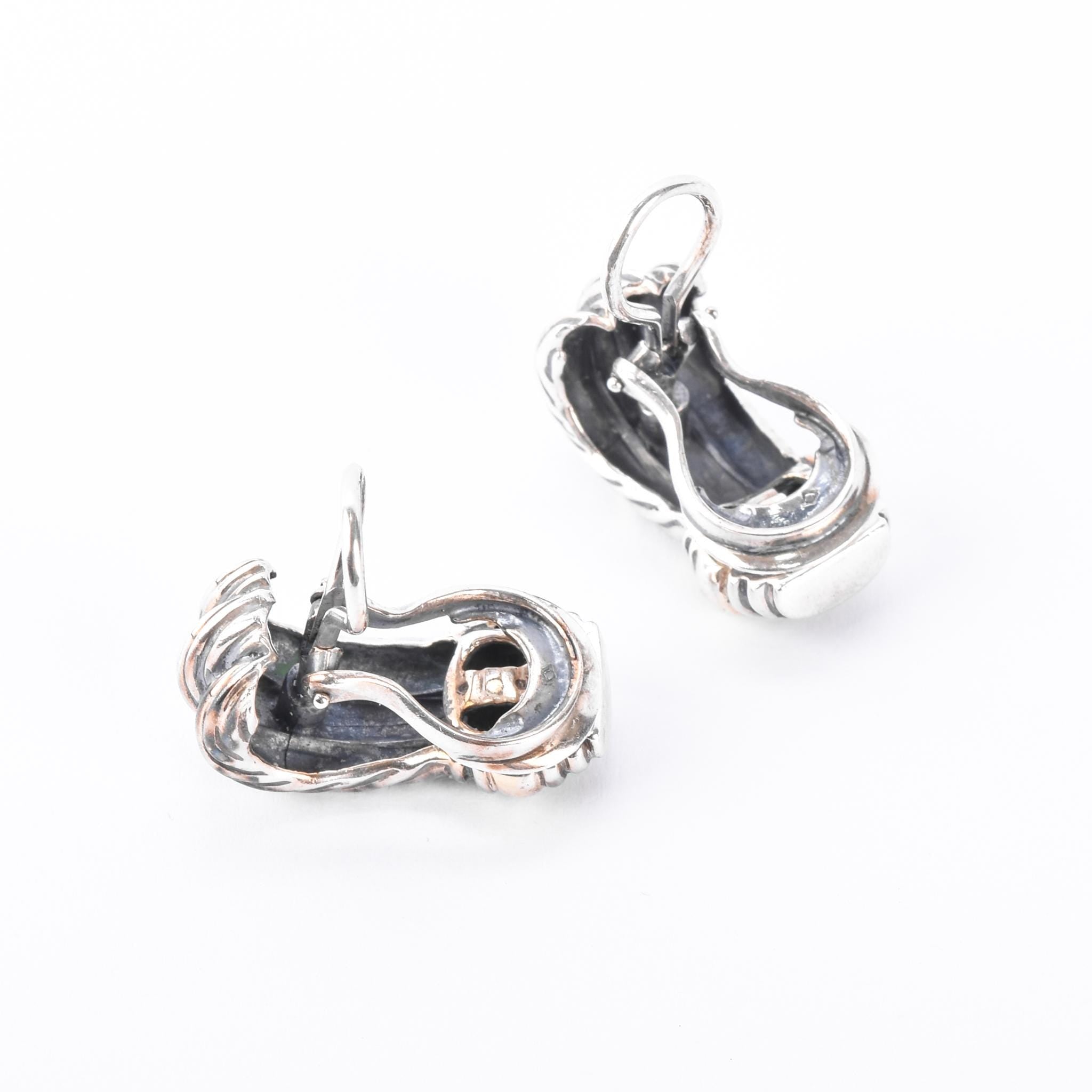 David Yurman Sterling Silver & 14K Gold Cable Collection Clip-On Earrings