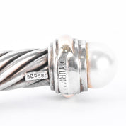 David Yurman Sterling Silver & 14K Gold Cable Collection Cuff with Pearls
