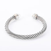 David Yurman Sterling Silver & 14K Gold Cable Collection Cuff with Pearls