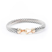 David Yurman Sterling Silver & 14K Gold Classic Cable Buckle Bracelet