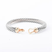 David Yurman Sterling Silver & 14K Gold Classic Cable Buckle Bracelet