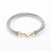 David Yurman Sterling Silver & 14K Gold Classic Cable Buckle Bracelet