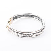 David Yurman Sterling Silver & 14K Gold Buckle Bangle Bracelet