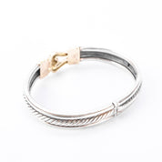 David Yurman Sterling Silver & 14K Gold Buckle Bangle Bracelet