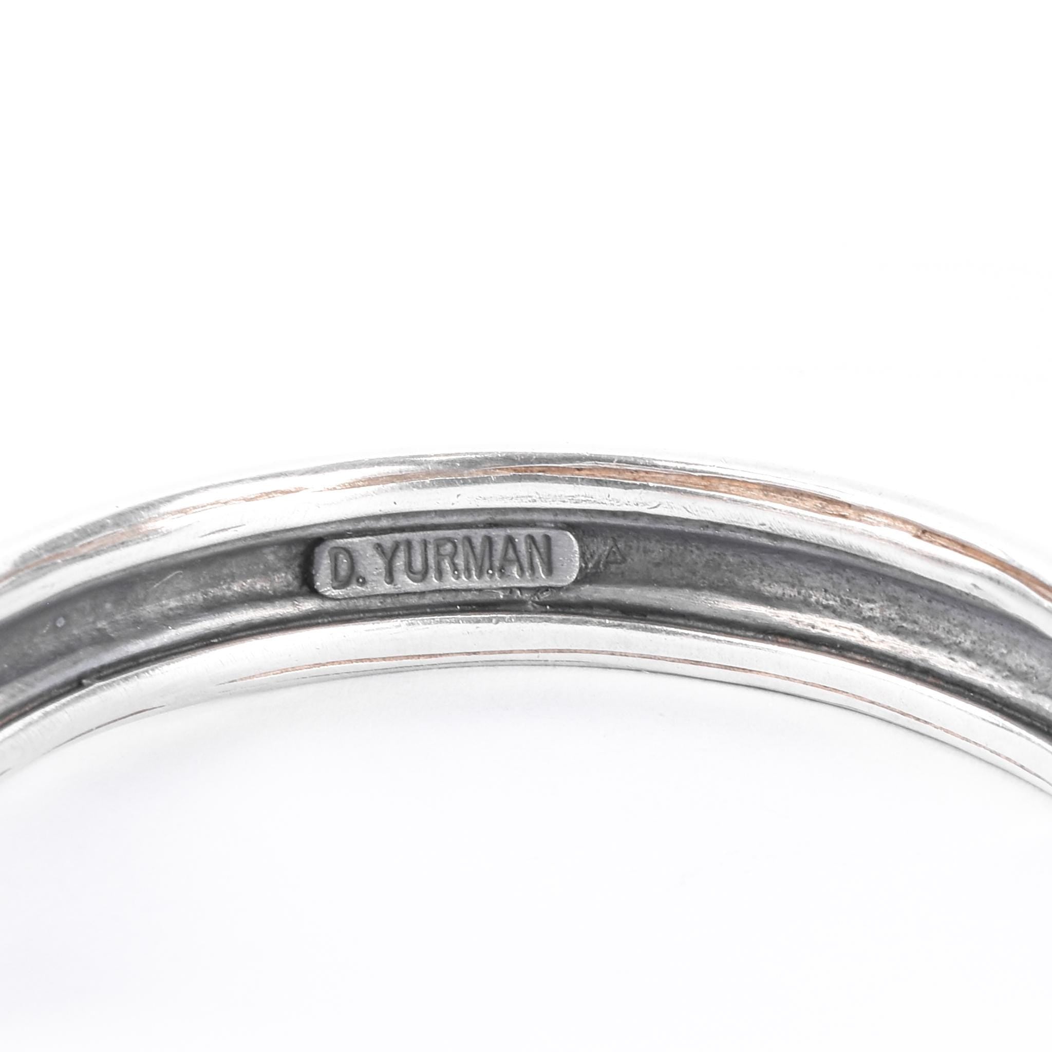 David Yurman Sterling Silver & 14K Gold Buckle Bangle Bracelet