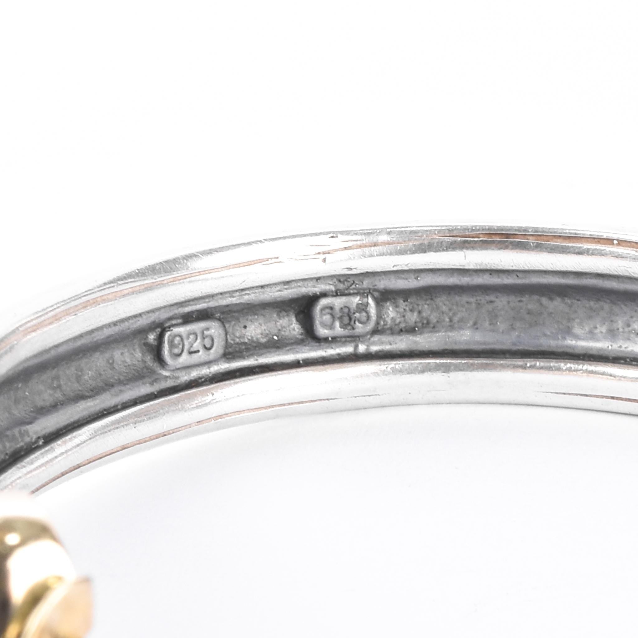 David Yurman Sterling Silver & 14K Gold Buckle Bangle Bracelet