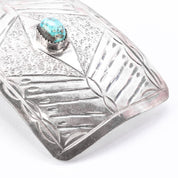 Navajo Sterling Silver & Turquoise Handcrafted Belt Buckle