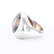 Emanuela Duca Designer Sterling Silver & Smokey Quartz Cocktail Ring