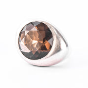 Emanuela Duca Designer Sterling Silver & Smokey Quartz Cocktail Ring