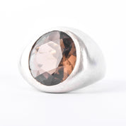 Emanuela Duca Designer Sterling Silver & Smokey Quartz Cocktail Ring