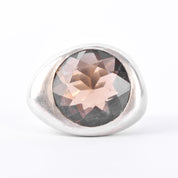 Emanuela Duca Designer Sterling Silver & Smokey Quartz Cocktail Ring