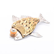 Signed Thomas Mann Sterling Silver & Bronze Fish Brooch