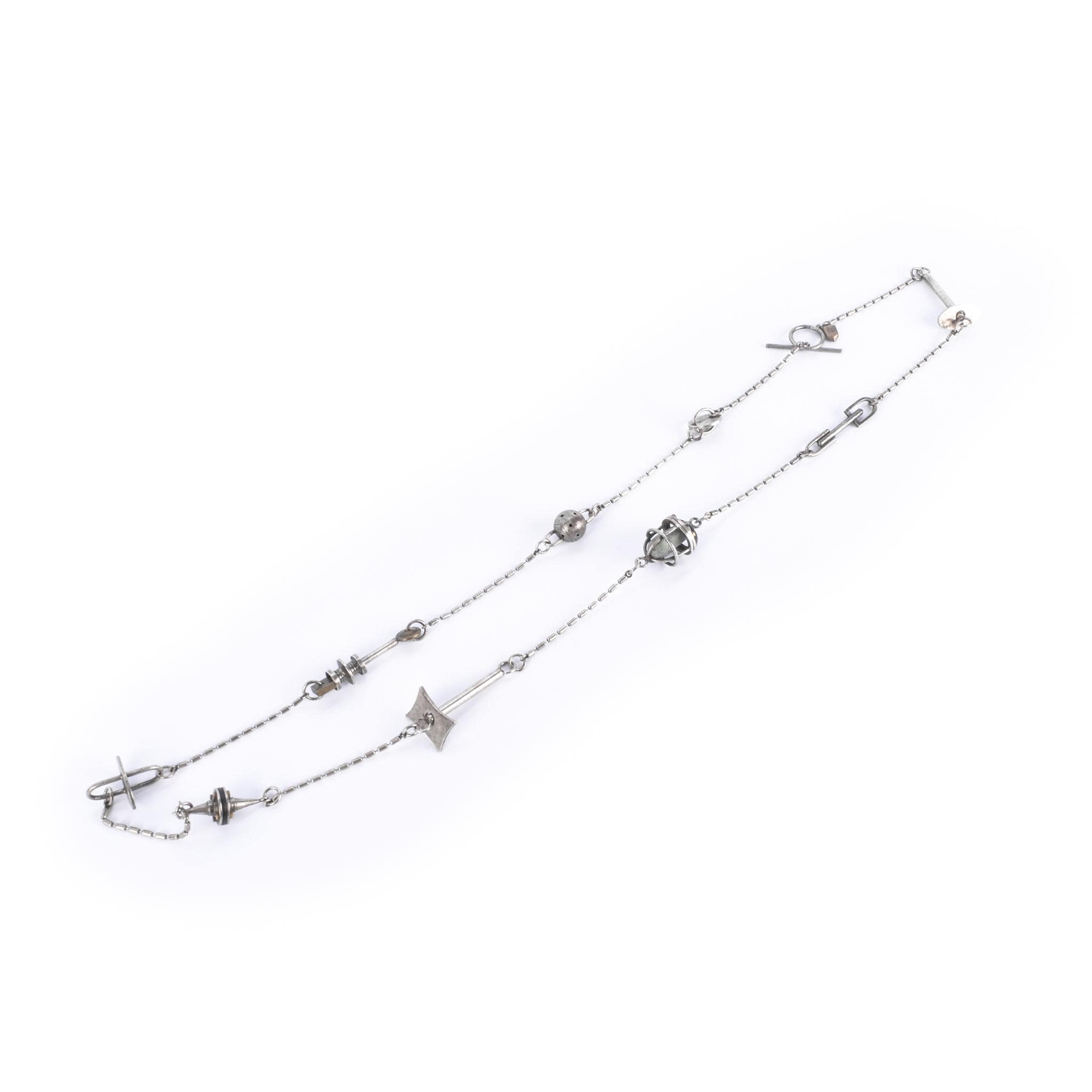 Thomas Mann Sterling Silver & Bronze Techno Romantic Charm Necklace