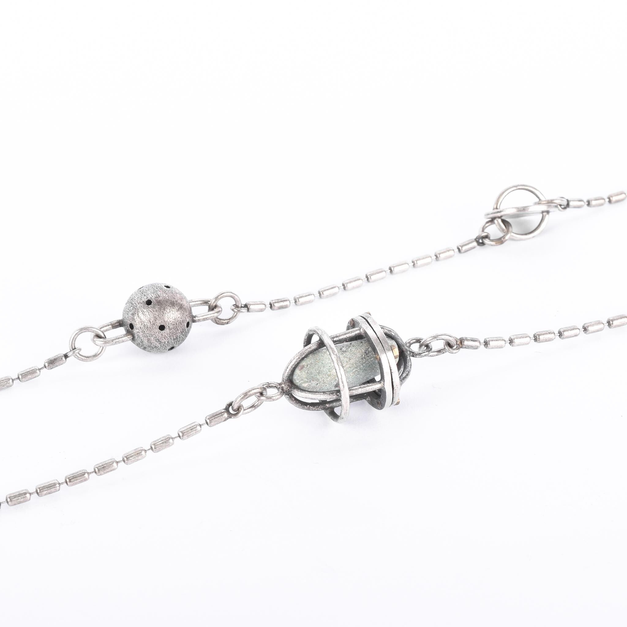 Thomas Mann Sterling Silver & Bronze Techno Romantic Charm Necklace