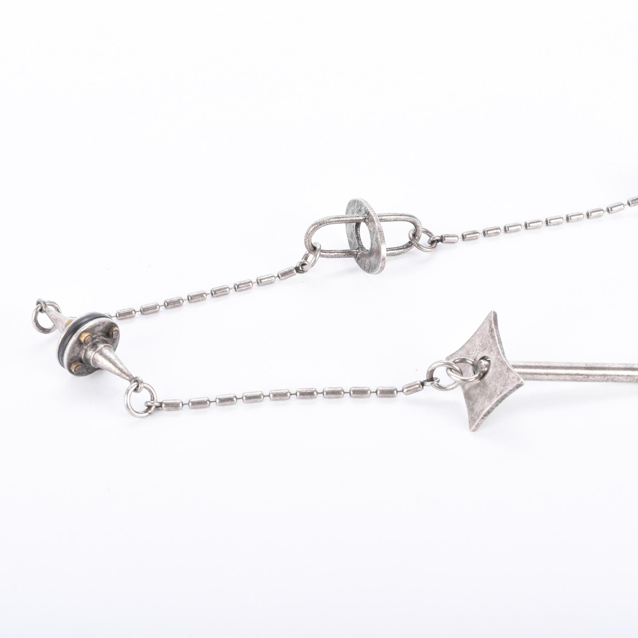 Thomas Mann Sterling Silver & Bronze Techno Romantic Charm Necklace