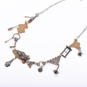 Thomas Mann Sterling Silver & Bronze Mixed Metal Techno Romantic Fish Charm Necklace