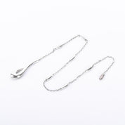 Sterling Silver Hand-Signed Modernist Lariat Necklace