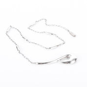 Sterling Silver Hand-Signed Modernist Lariat Necklace