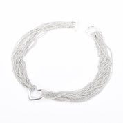 Tiffany & Co. Sterling Silver Multi-Strand Open Heart Necklace